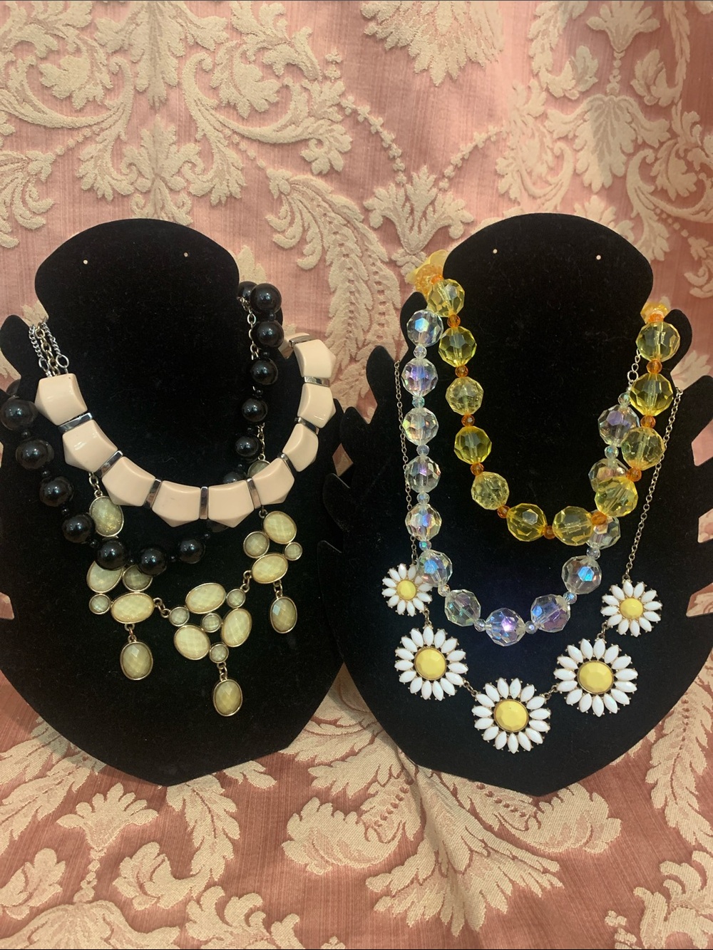 Assorted Women's Fashion lot  Necklace Set in Black, Cream, Yellow and White